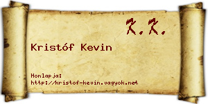Kristóf Kevin névjegykártya